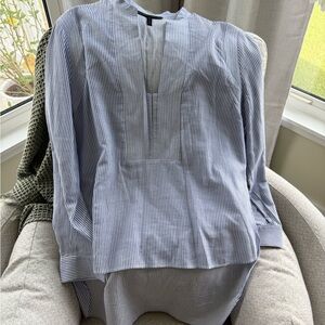 BCBGMaxAzria Striped Blue and White Top